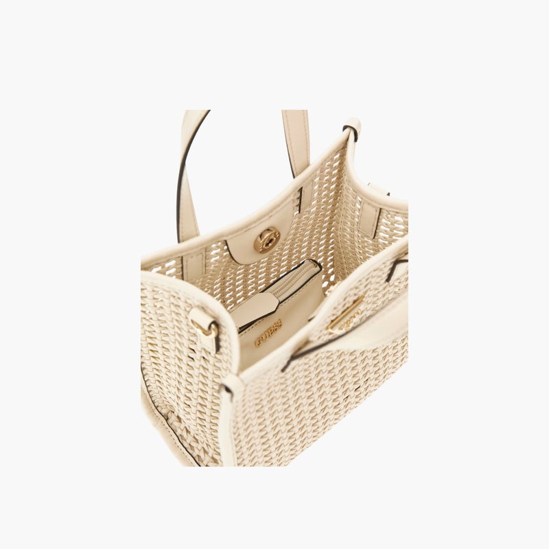 GUESS Woven Mini Tote Bag Set for Women - Image 4